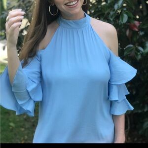Blue Off Shoulder Top